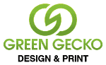 green gecko design and print logo small