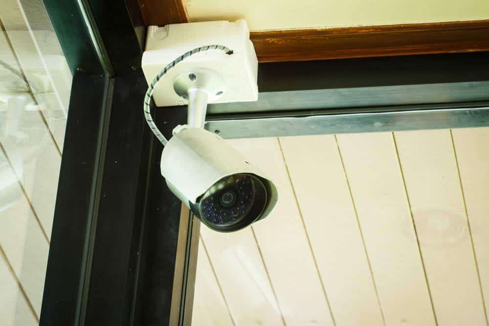 White CCTV Camera On The Wall
